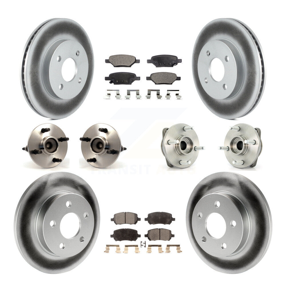 Hub Bearing Coated Disc Brake Rotor And Pad Front Rear Kit (10Pc) For Pontiac G5