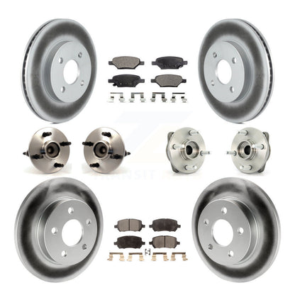 Hub Bearing Coated Disc Brake Rotor And Pad Front Rear Kit (10Pc) For Pontiac G5