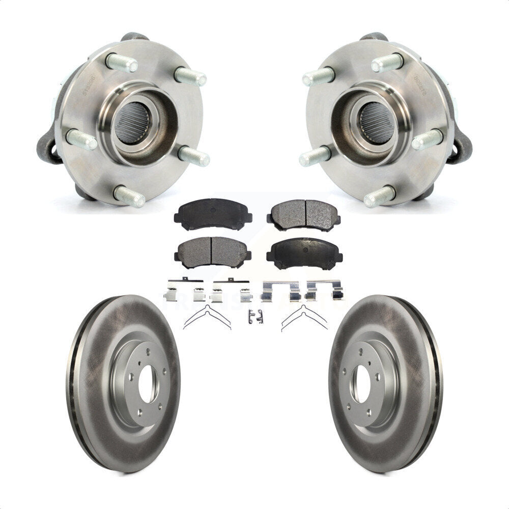 Hub Bearing Assembly Coated Disc Brake Rotor And Pad Front Kit For Nissan Maxima