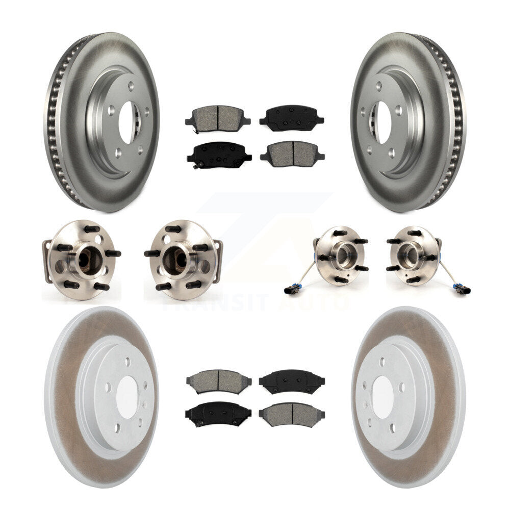 Hub Bearing Coated Brake Rotor Pads Front Rear Kit (10Pc) For Chevrolet Uplander
