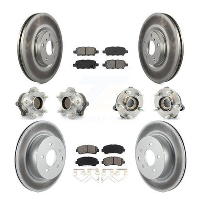 Hub Bearing Coated Disc Brake Rotor Pads Front Rear Kit (10Pc) For Nissan Maxima
