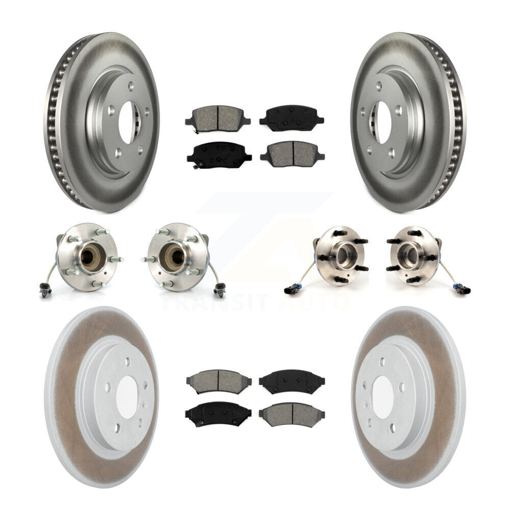 Hub Bearing Coated Brake Rotor Pads Front Rear Kit (10Pc) For Chevrolet Uplander