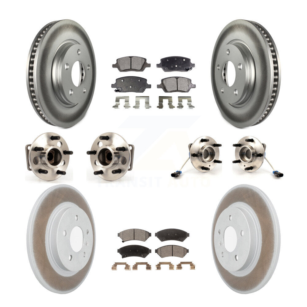 Hub Bearing Coated Brake Rotor Pads Front Rear Kit (10Pc) For Chevrolet Uplander