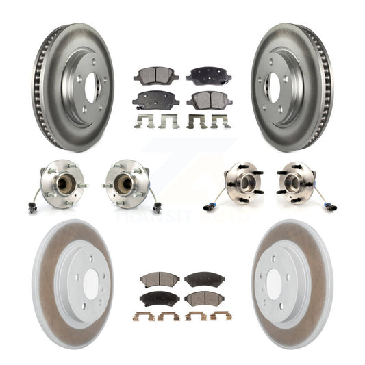 Hub Bearing Coated Brake Rotor Pads Front Rear Kit (10Pc) For Chevrolet Uplander