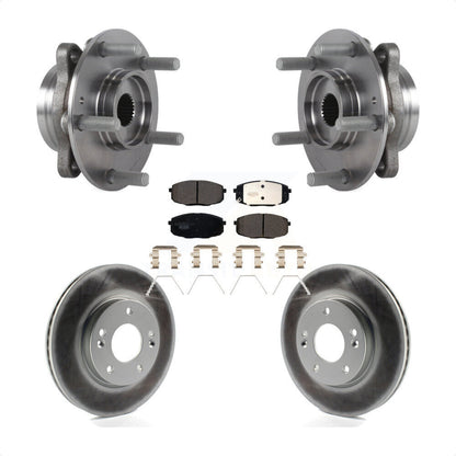 Hub Bearing Coated Brake Rotor & Pads Front Kit For Kia Forte Hyundai Elantra GT