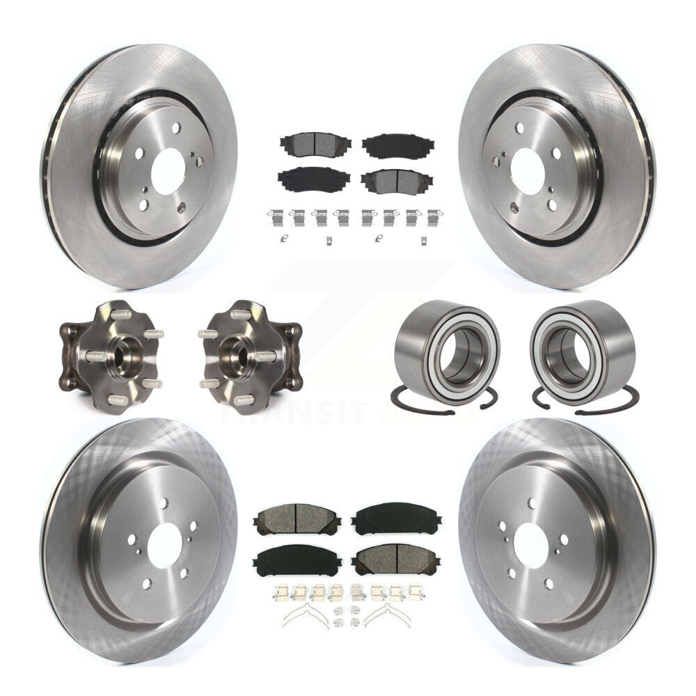 Hub Bearing Disc Brake Rotor Pads Front Rear Kit (10Pc) For 2016 Lexus RX350 AWD