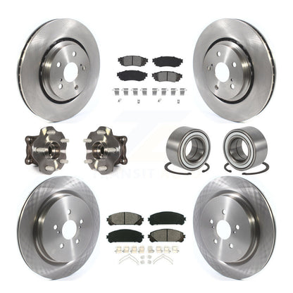Hub Bearing Disc Brake Rotor Pads Front Rear Kit (10Pc) For 2016 Lexus RX350 AWD