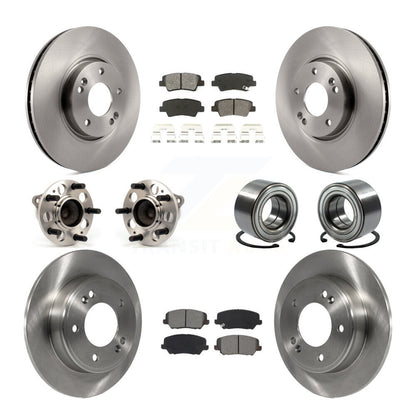 Hub Bearings Disc Brake Rotors And Pads Front Rear Kit (10Pc) For Kia Forte Koup