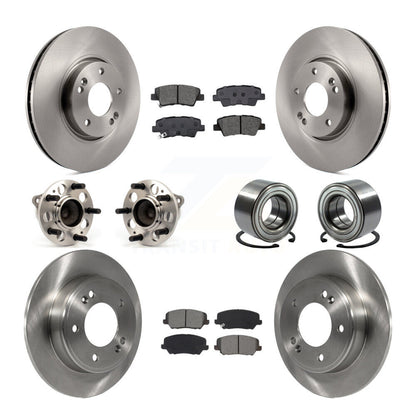 Hub Bearing Brake Rotor & Pad Front Rear Kit (10Pc) For Kia Forte Forte5 Hyundai