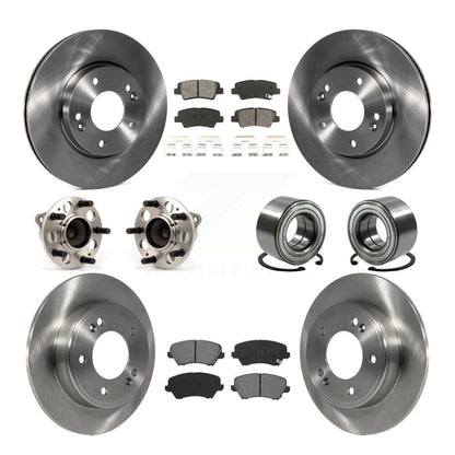 Hub Bearing Brake Rotor And Pad Front Rear Kit (10Pc) For Hyundai Elantra GT Kia