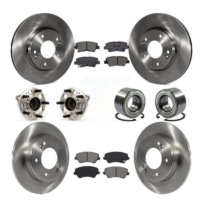 Hub Bearing Brake Rotor & Pad Front Rear Kit (10Pc) For Kia Forte Hyundai Forte5