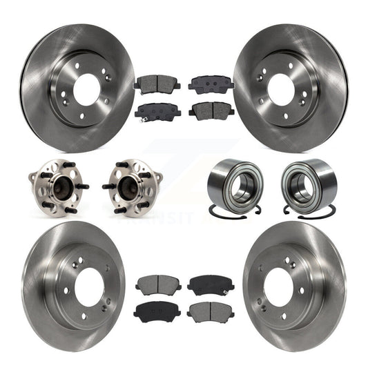 Hub Bearing Brake Rotor & Pad Front Rear Kit (10Pc) For Kia Forte Hyundai Forte5