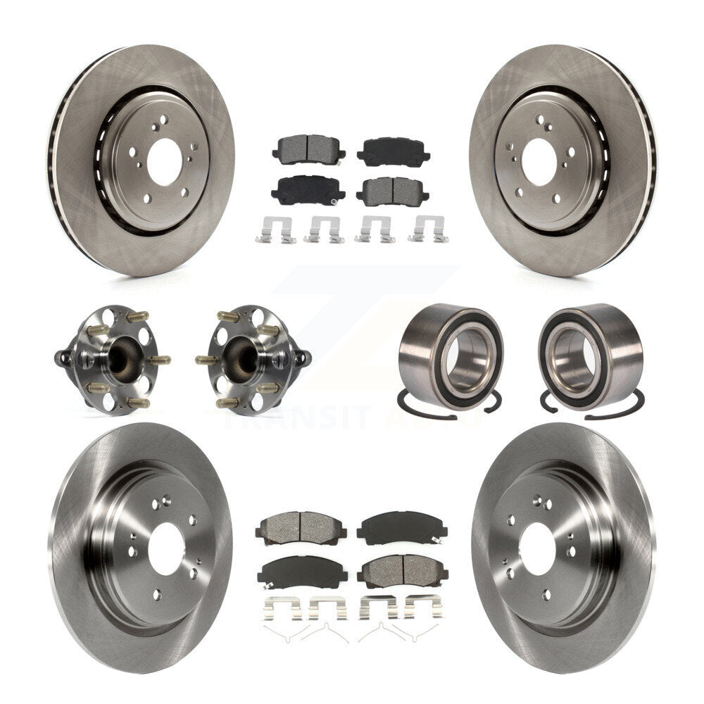 Hub Bearing Brake Rotor & Pads Front Rear Kit (10Pc) For 2015-2020 Acura TLX FWD