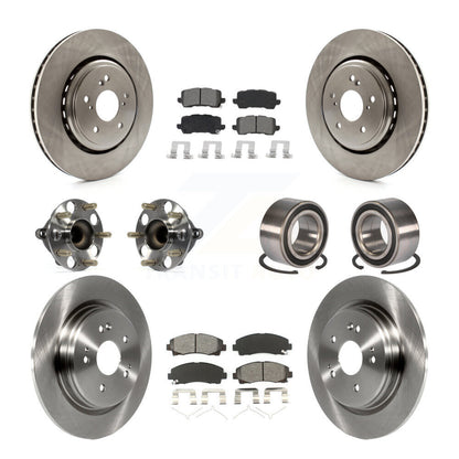 Hub Bearing Brake Rotor & Pads Front Rear Kit (10Pc) For 2015-2020 Acura TLX FWD