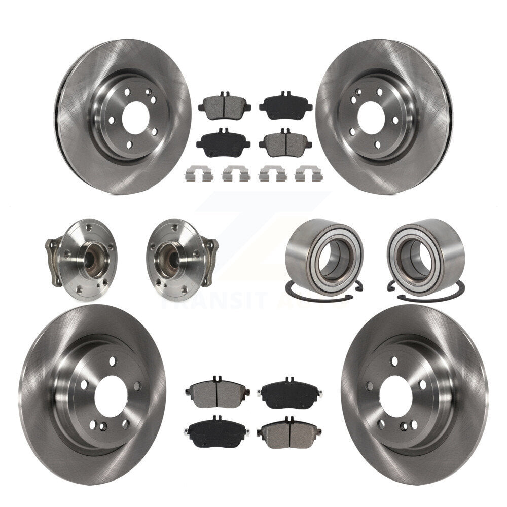 Hub Bearing Brake Rotor And Pad Front Rear Kit (10Pc) For Mercedes-Benz GLA250 B