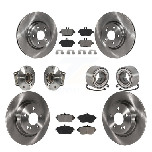 Hub Bearing Brake Rotor And Pad Front Rear Kit (10Pc) For Mercedes-Benz GLA250 B