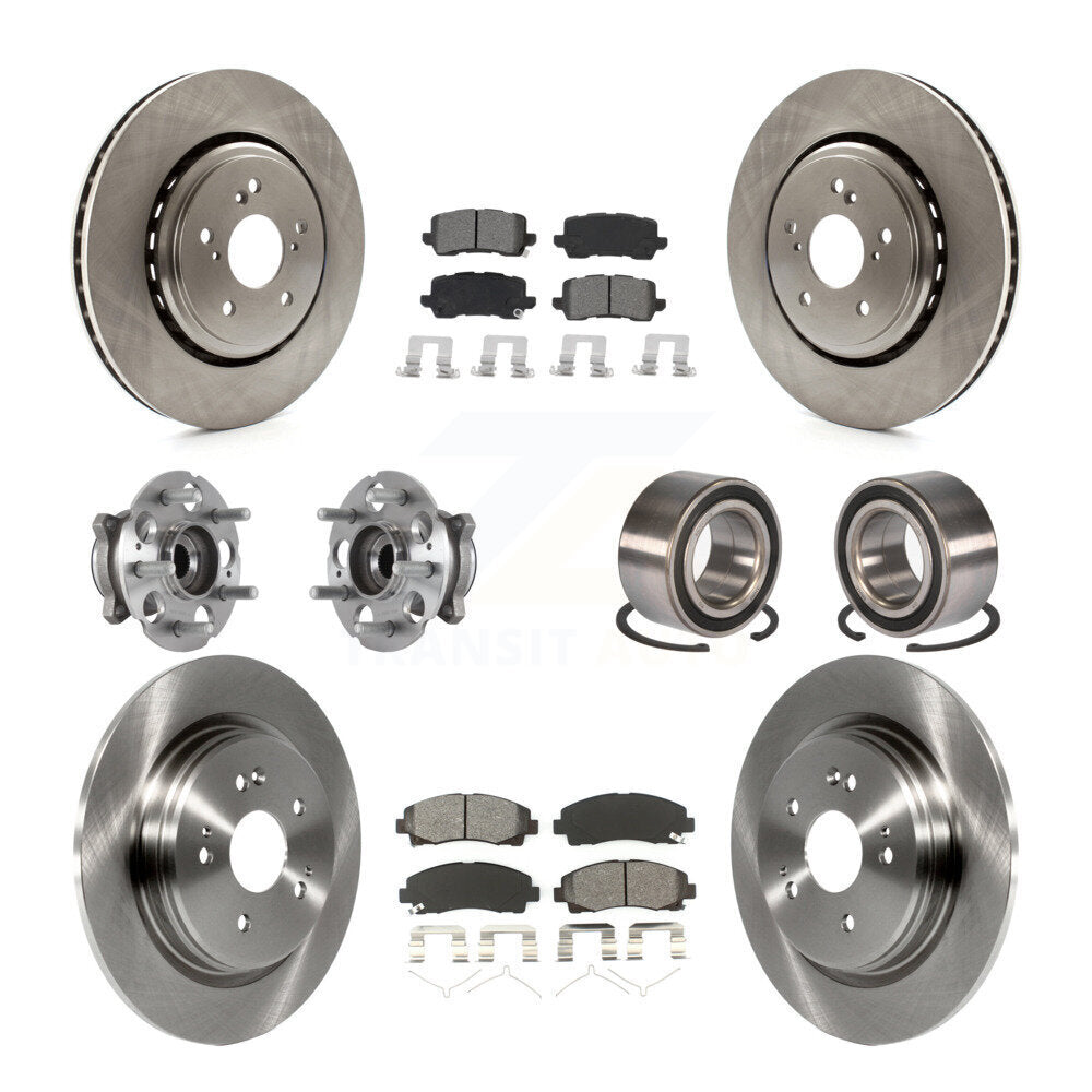 Hub Bearing Brake Rotor & Pads Front Rear Kit (10Pc) For 2015-2020 Acura TLX AWD