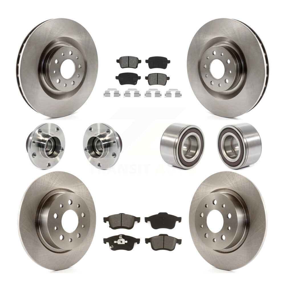 Hub Bearing Disc Brake Rotor & Pad Front Rear Kit (10Pc) For 2014-2018 Fiat 500L