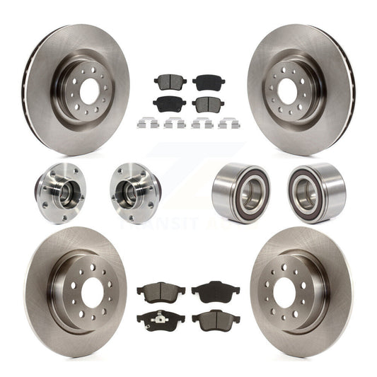 Hub Bearing Disc Brake Rotor & Pad Front Rear Kit (10Pc) For 2014-2018 Fiat 500L