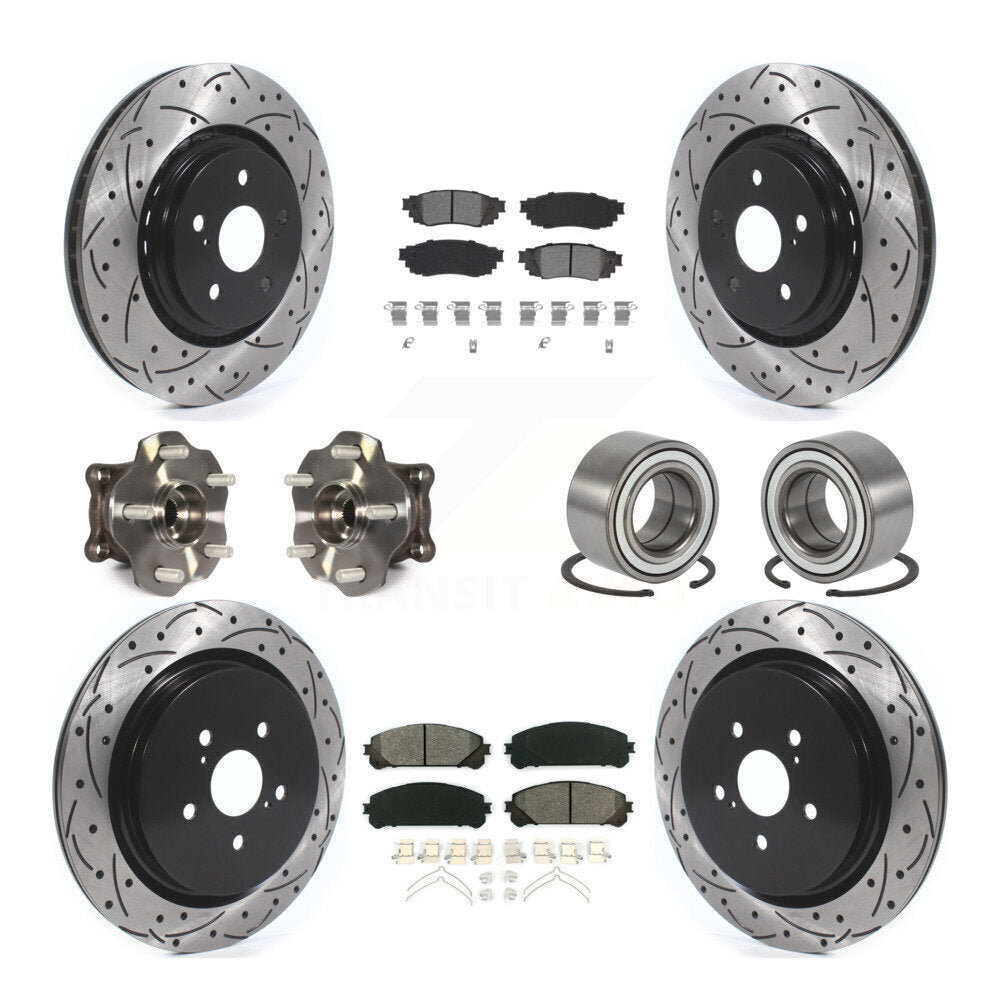 Hub Bearing Coat Brake Rotor Pads Front Rear Kit (10Pc) For 2016 Lexus RX350 AWD