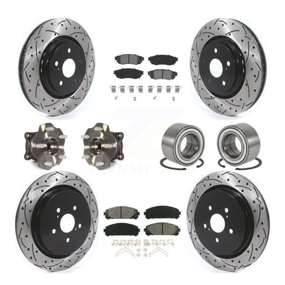 Hub Bearing Coat Brake Rotor Pads Front Rear Kit (10Pc) For 2016 Lexus RX350 AWD