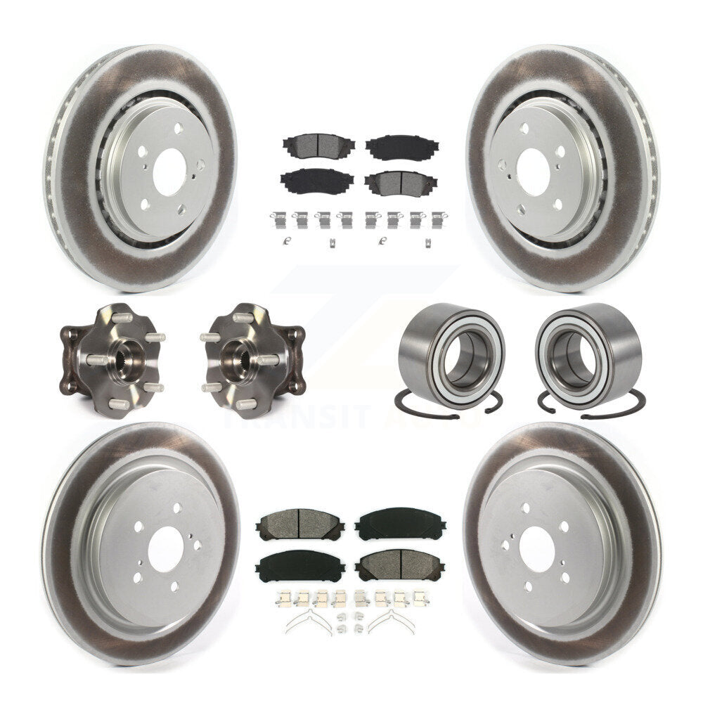 Hub Bearing Coat Brake Rotor Pads Front Rear Kit (10Pc) For 2016 Lexus RX350 AWD
