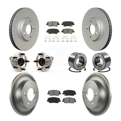 Hub Bearing Coated Disc Brake Rotor Pad Front Rear Kit (10Pc) For Kia Forte Koup