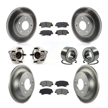 Hub Bearing Coat Brake Rotor Pads Front Rear Kit (10Pc) For Kia Forte Hyundai GT