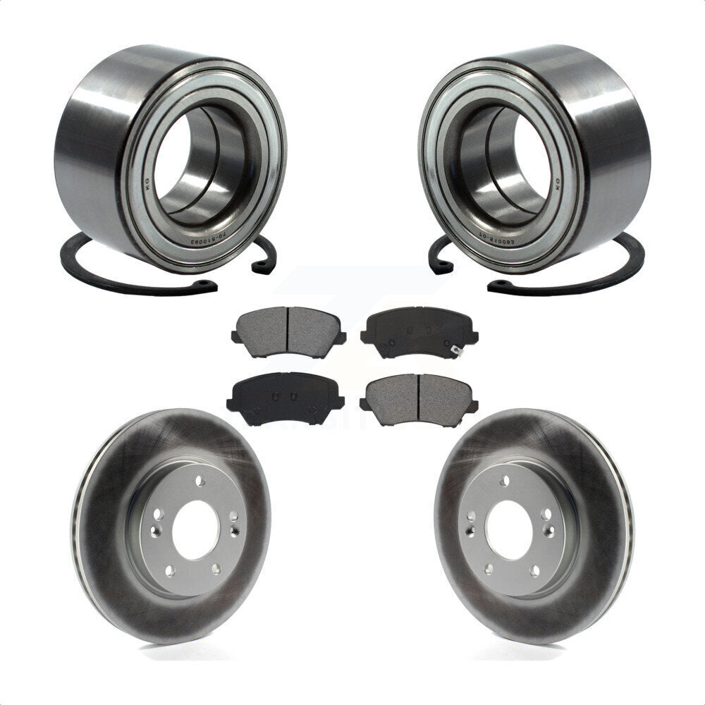 Wheel Bearing Coated Brake Rotor Pads Front Kit For Kia Forte Hyundai Elantra GT