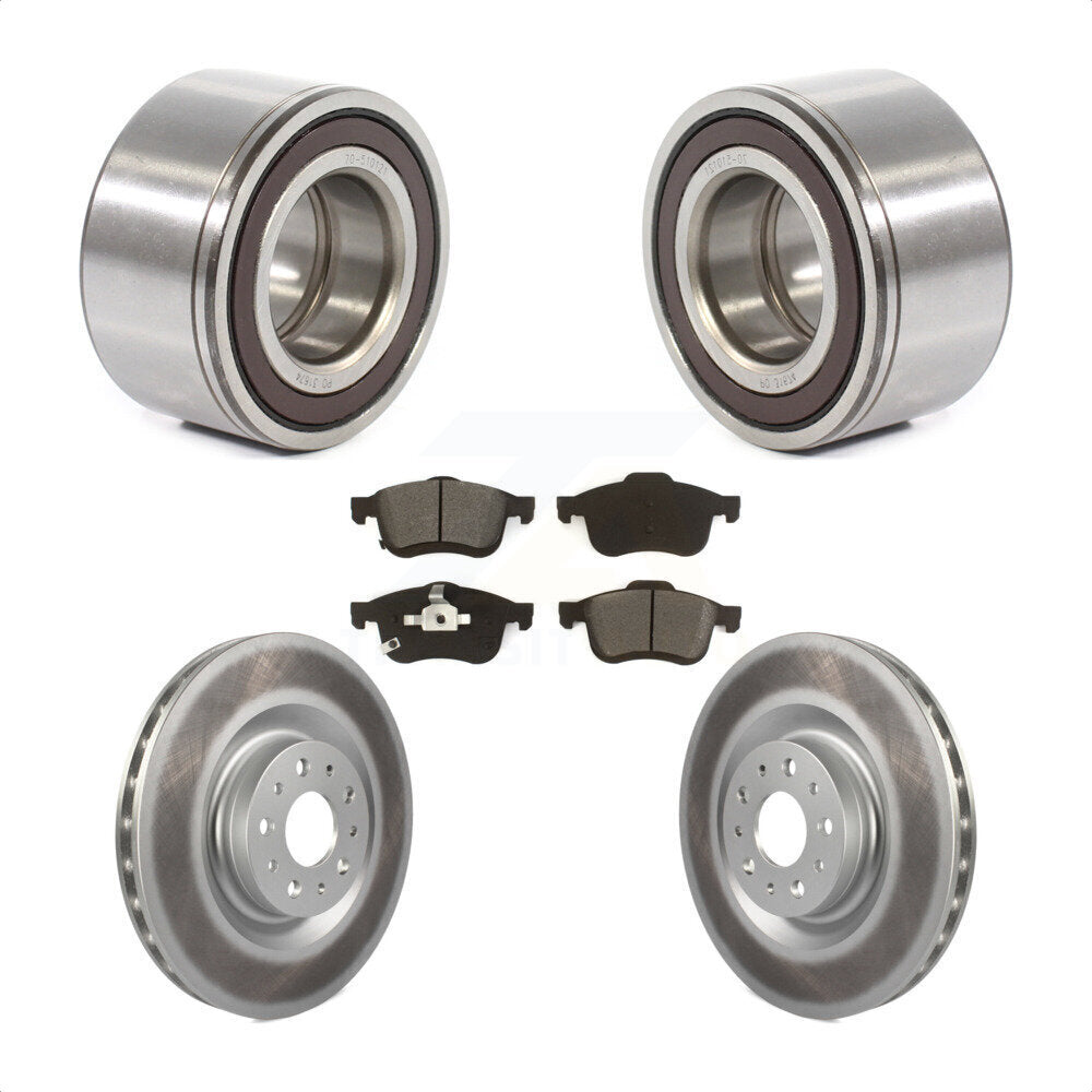 Wheel Bearing Coated Disc Brake Rotor And Pads Front Kit For 2014-2018 Fiat 500L