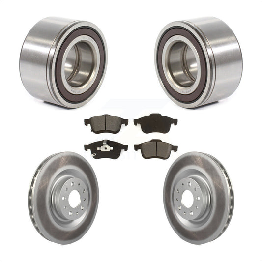 Wheel Bearing Coated Disc Brake Rotor And Pads Front Kit For 2014-2018 Fiat 500L