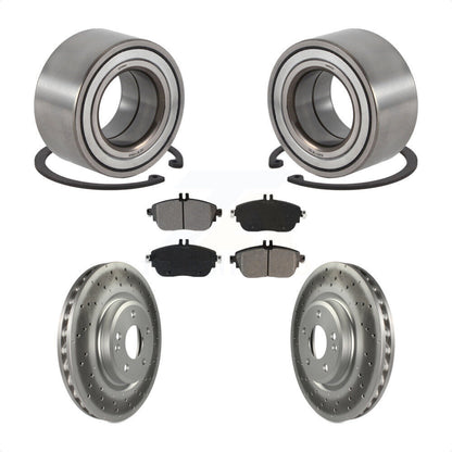 Wheel Bearing Coated Brake Rotor & Pad Front Kit For Mercedes-Benz GLA250 CLA250