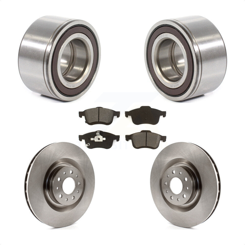 Wheel Bearing Disc Brake Rotors And Pads Front Kit For 2014-2018 Fiat 500L