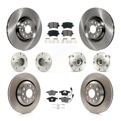 Hub Bearing Disc Brake Rotor Pads Front Rear Kit (10Pc) For Volkswagen Passat CC