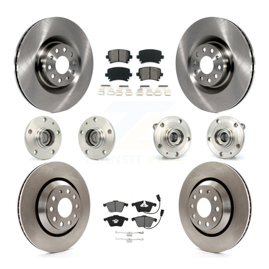 Hub Bearing Disc Brake Rotor Pads Front Rear Kit (10Pc) For Volkswagen Passat CC