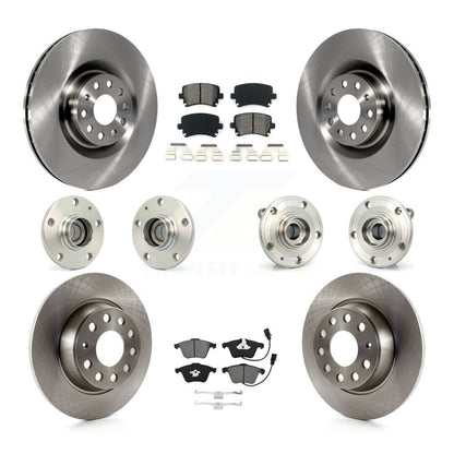 Hub Bearing Disc Brake Rotor And Pad Front Rear Kit (10Pc) For Volkswagen Passat