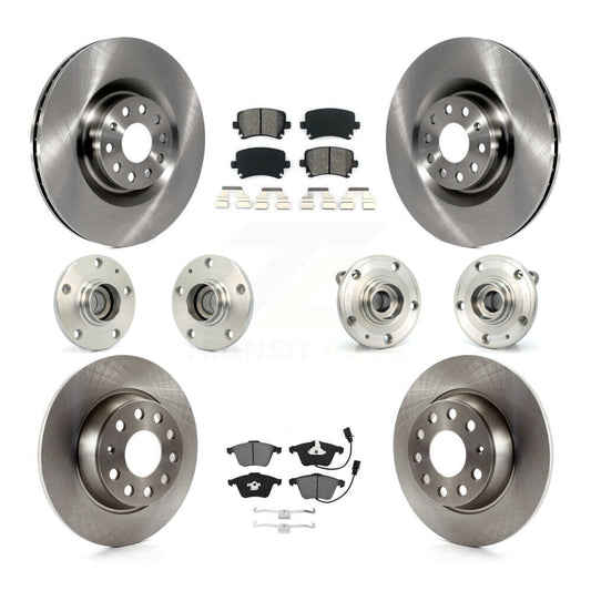 Hub Bearing Disc Brake Rotor And Pad Front Rear Kit (10Pc) For Volkswagen Passat