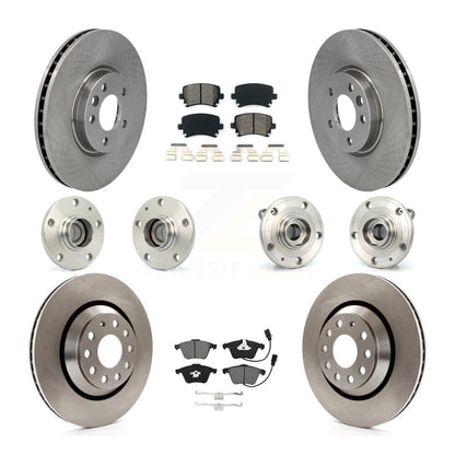 Hub Bearings Disc Brake Rotors And Pads Front Rear Kit (10Pc) For Volkswagen CC
