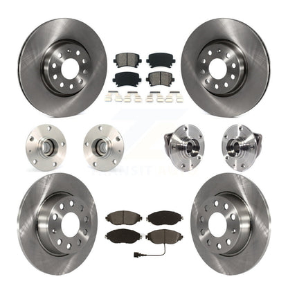 Hub Bearings Disc Brake Rotors And Pads Front Rear Kit (10Pc) For Volkswagen GTI