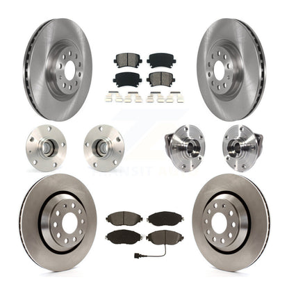 Hub Bearings Disc Brake Rotors And Pads Front Rear Kit (10Pc) For Volkswagen GTI