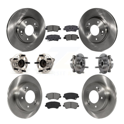 Hub Bearing Brake Rotor & Pads Front Rear Kit (10Pc) For 2017 Hyundai Elantra GT