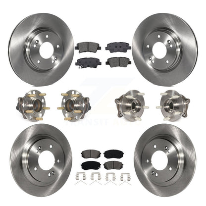 Hub Bearings Disc Brake Rotors And Pads Front Rear Kit (10Pc) For Kia Optima