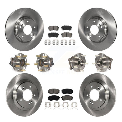 Hub Bearings Disc Brake Rotors And Pads Front Rear Kit (10Pc) For Kia Optima