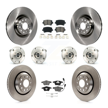 Hub Bearing Brake Rotor Pads Front Rear Kit (10Pc) For Volkswagen Passat CC Golf