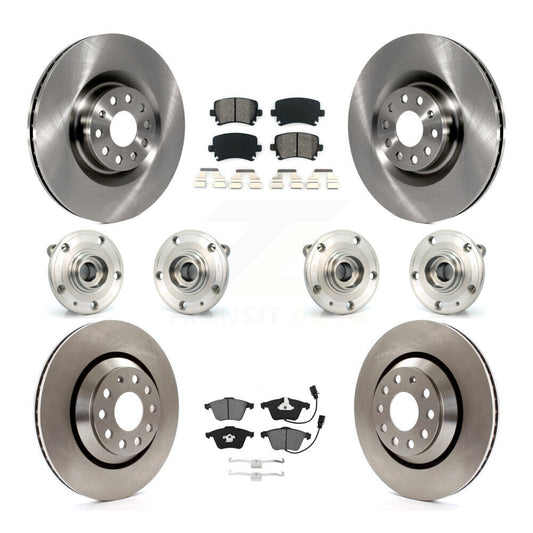 Hub Bearing Brake Rotor Pads Front Rear Kit (10Pc) For Volkswagen Passat CC Golf