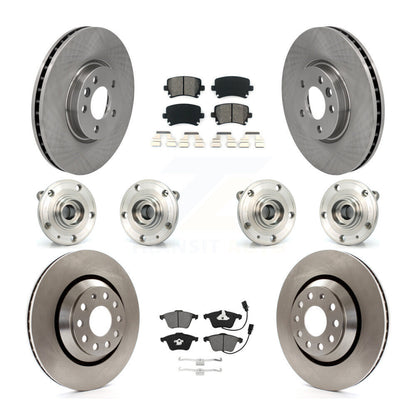 Hub Bearings Disc Brake Rotors And Pads Front Rear Kit (10Pc) For Volkswagen CC
