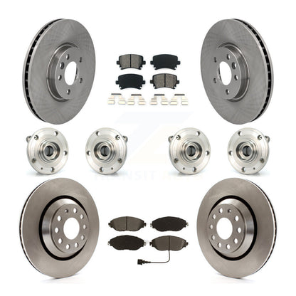 Hub Bearing Disc Brake Rotor And Pad Front Rear Kit (10Pc) For Volkswagen CC AWD