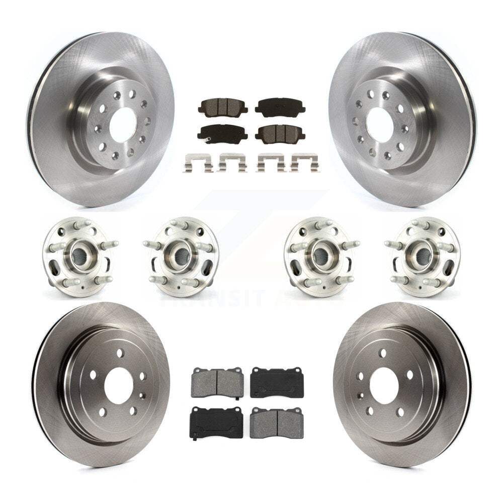 Hub Bearings Disc Brake Rotors And Pads Front Rear Kit (10Pc) For Cadillac CTS