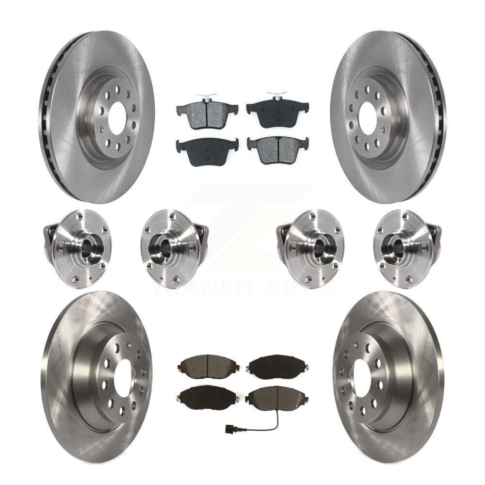 Hub Bearing Disc Brake Rotor Pad Front Rear Kit (10Pc) For Volkswagen Tiguan AWD