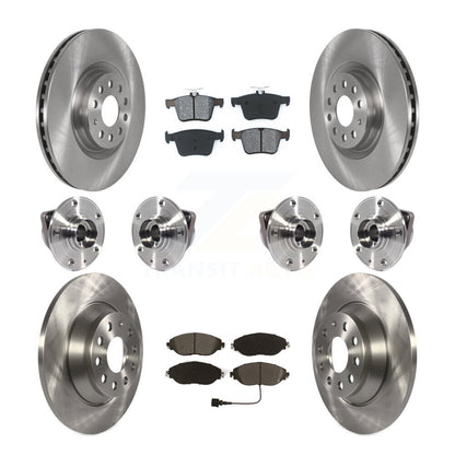 Hub Bearing Disc Brake Rotor Pad Front Rear Kit (10Pc) For Volkswagen Tiguan AWD